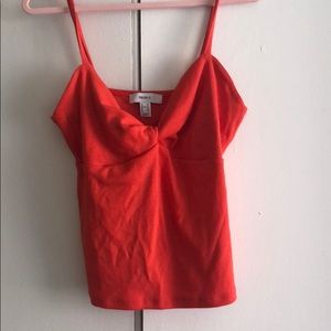 Orange tank top with bow decal